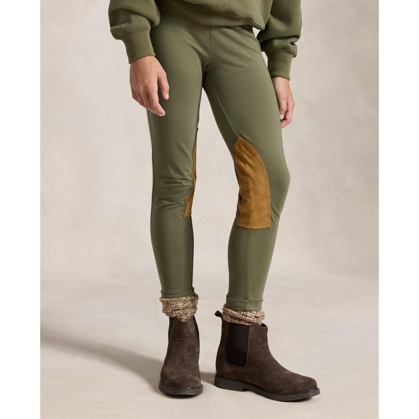 Леггинсы Ralph Lauren Equestrian-Inspired Jersey Legging, цвет: Оливковый — фото 2