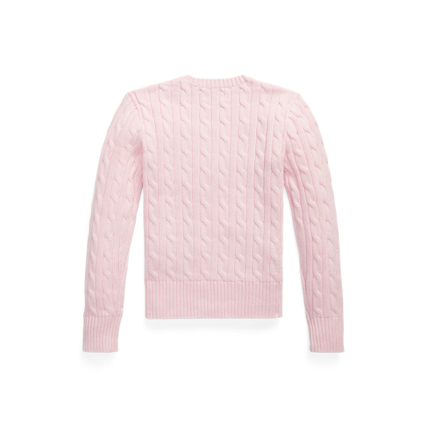 Baumwollpullover mit Zopfmuster Girls 7-14 Years in Hauchzartes Rosa 2