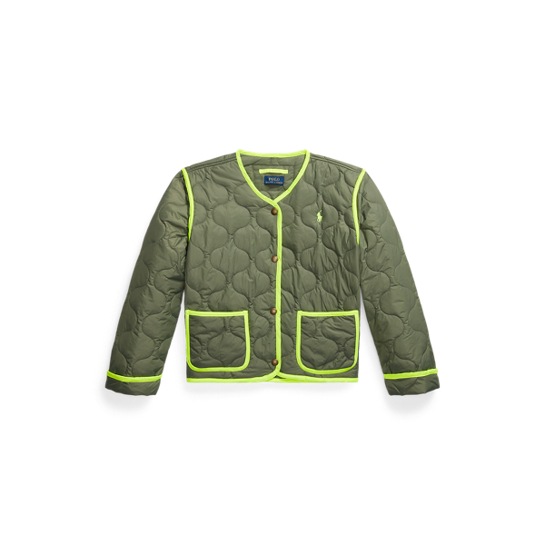 Veste matelass&eacute;e &agrave; bordure fluo