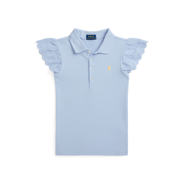 Polo traforata in piqu&eacute; stretch Girls 7-14 Years in 1