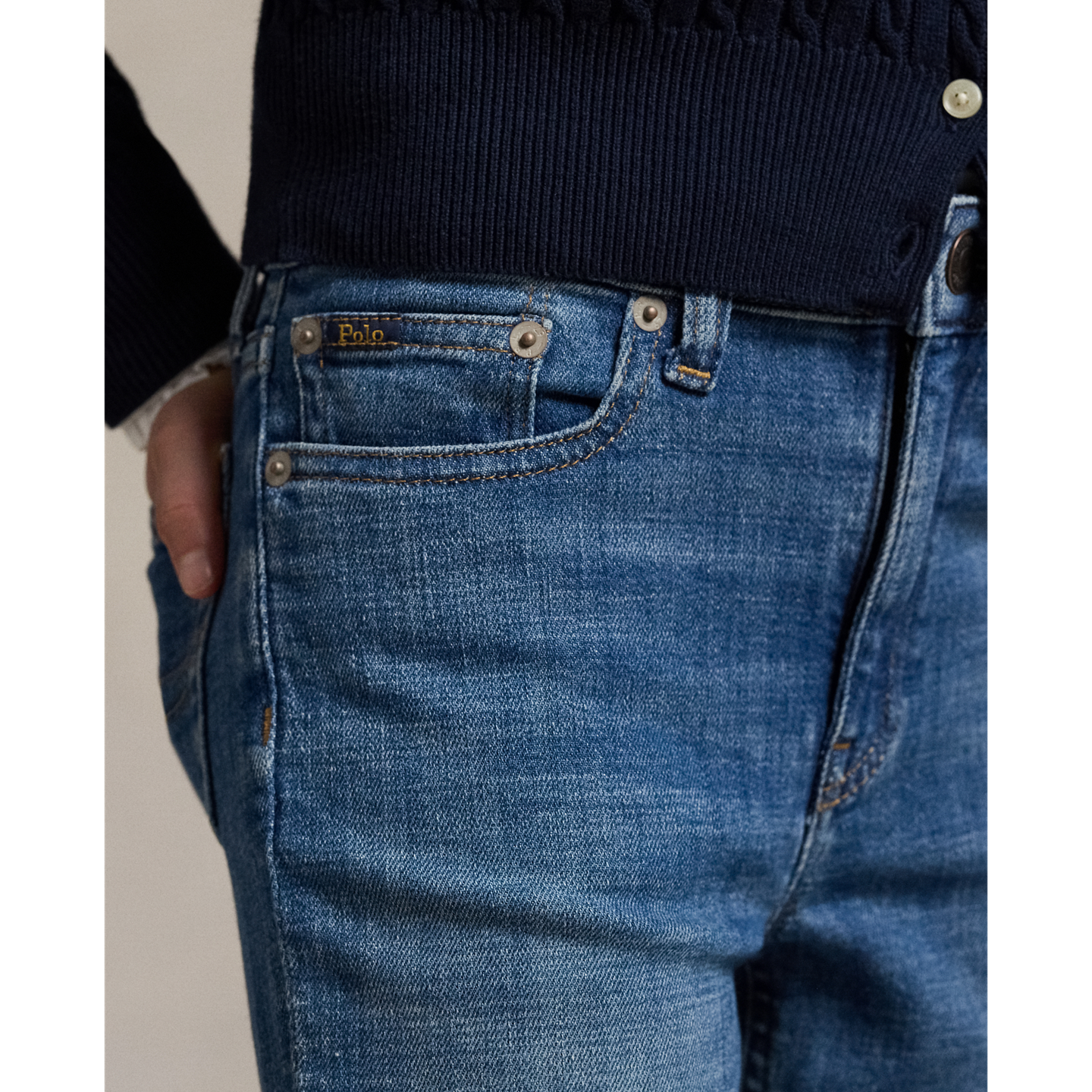 Детские джинсы Ralph Lauren High-Rise Skinny Fit Stretch, цвет: Варёный — фото 3