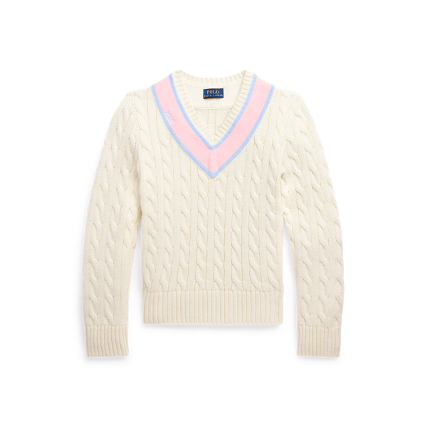Cable Cotton-Cashmere Cricket Jumper