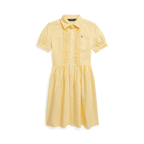 Pintucked Cotton Oxford Shirtdress