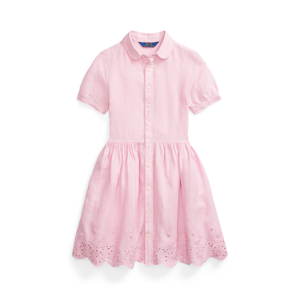 Eyelet-Embroidered Linen Shirtdress