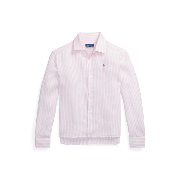 Camisa de lino con rayas cuadrada