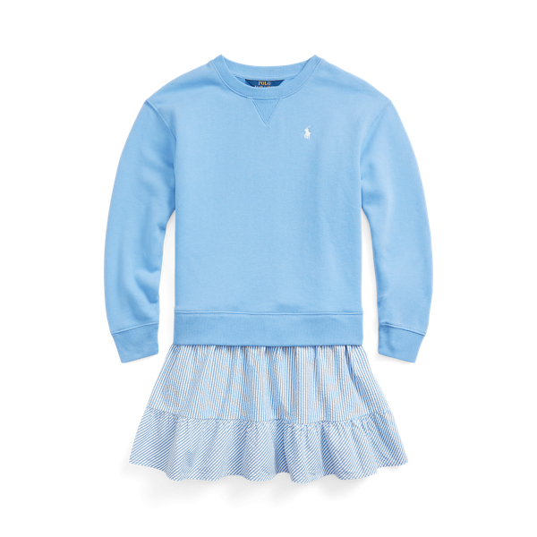Striped Fleece Sweatshirt Dress