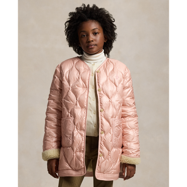 Pink quilted jacket best sale