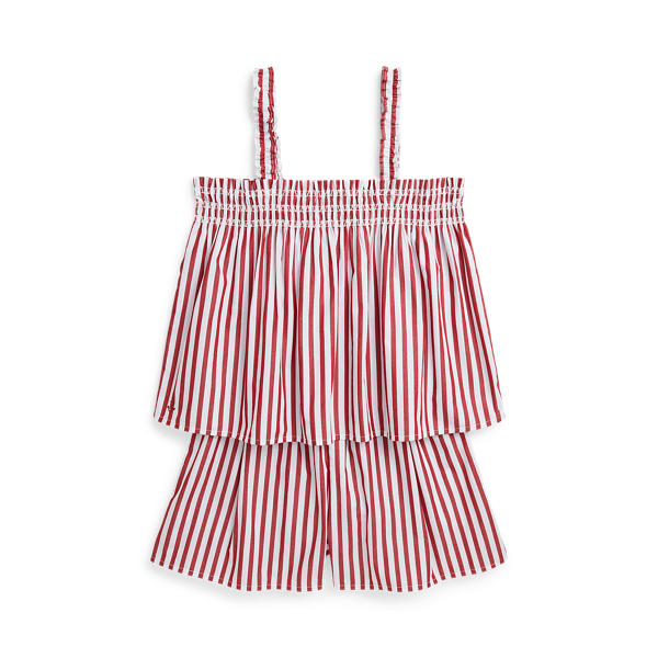 Striped Cotton Poplin Top & Short Set