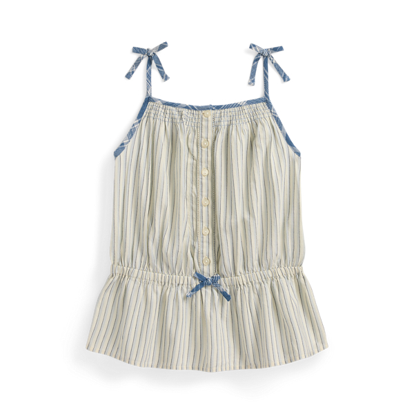 Haut ray&eacute; en coton madras Girls 7-14 Years en 1