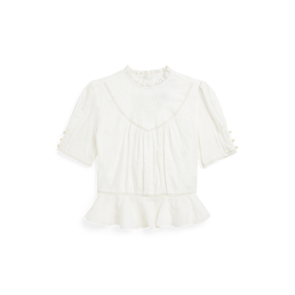 Embroidered Cotton Voile Top Girls 7-14 Years 1