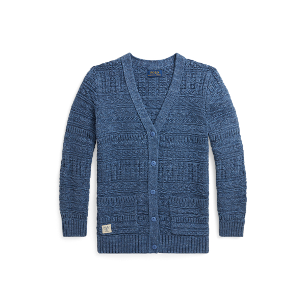 Cardigan col en&nbsp;V en coton Girls 7-14 Years en 1