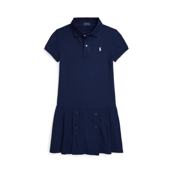 Nautical Stretch Mesh Polo Dress