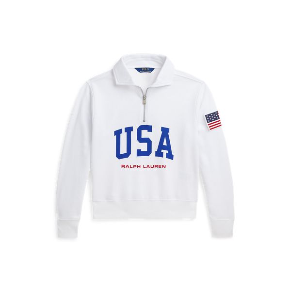 Pullover in spugna con cerniera e logo Girls 7-14 Years in 1