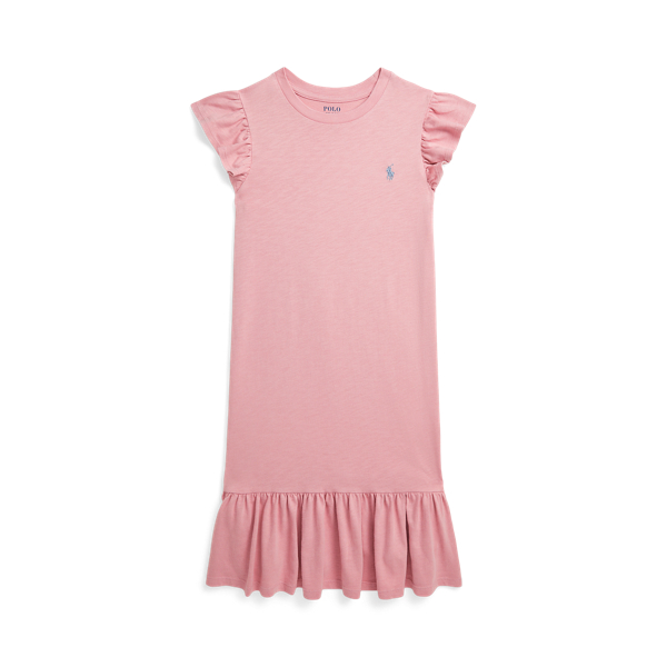 Flutter-Sleeve Cotton Jersey Tee Dress