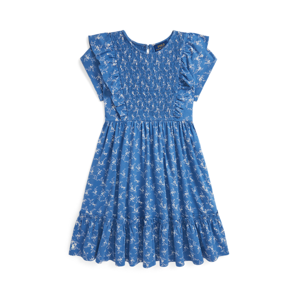 Floral Smocked Cotton Jersey Dress