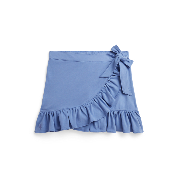 Jupe-short volantée en piqué stretch