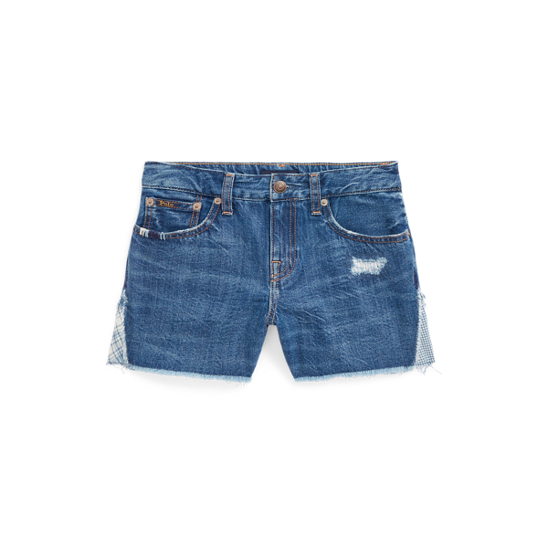 Distressed Cotton Denim Short