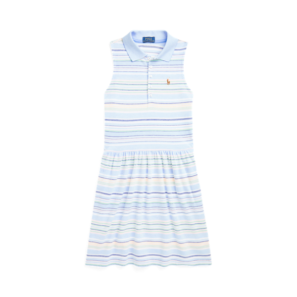 Striped Knit Oxford Polo Dress