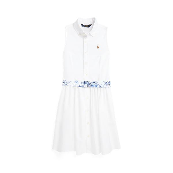 Belted Cotton Oxford Dress