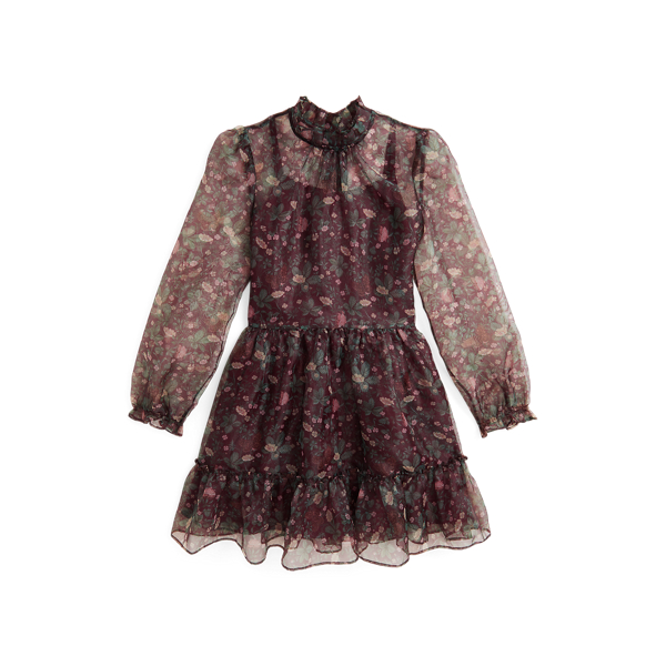 Floral Ruffled Organza Dress