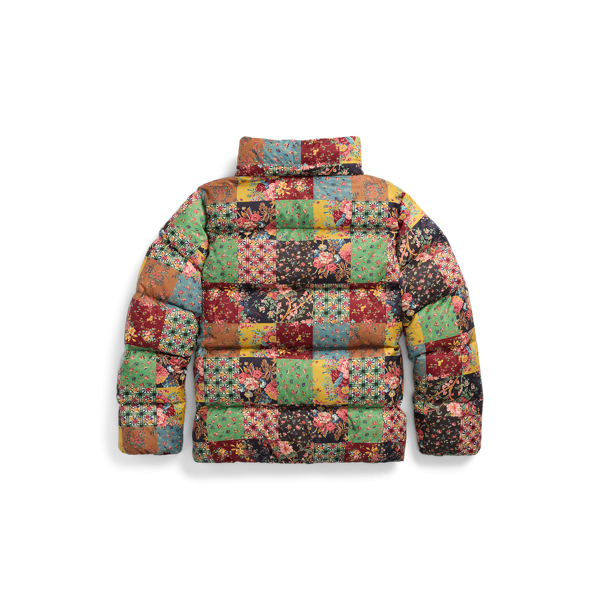 Patchwork puffer jacket hotsell