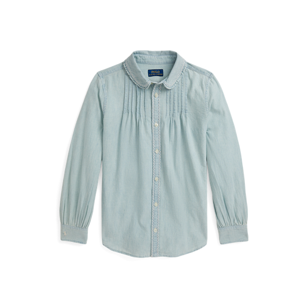Embroidered Cotton Chambray Shirt Girls 7-14 Years 1