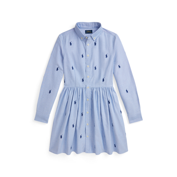Vestido camiseiro Pony Oxford algod&atilde;o