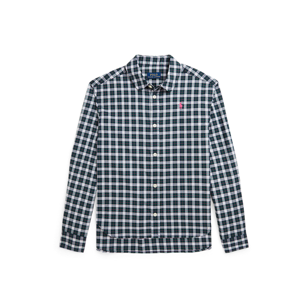 Plaid Cotton Poplin Boxy Shirt