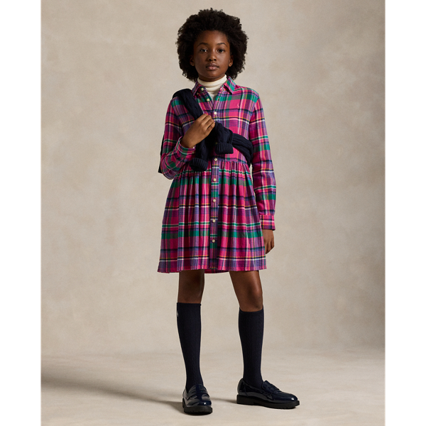 Plaid Cotton Twill Shirtdress