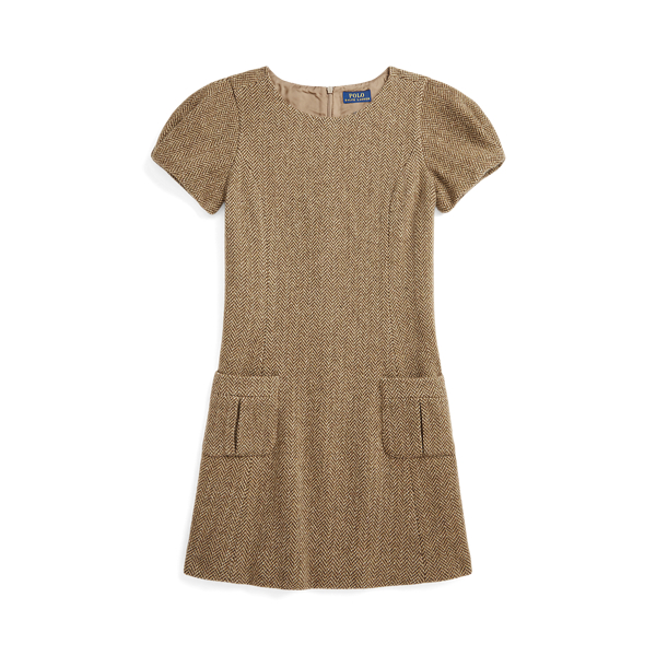 Herringbone Tweed Shift Dress