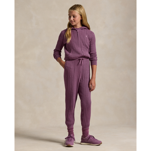 Baumwoll-Jogginghose mit Mini-Zopfmuster