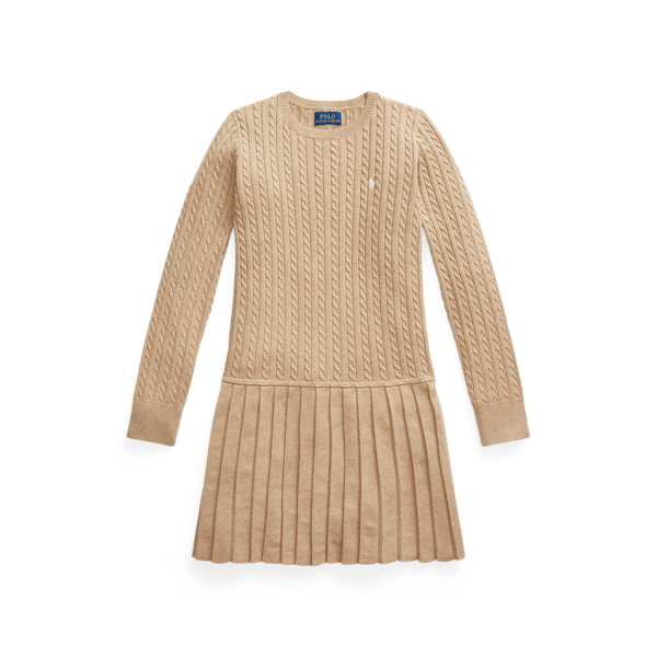 Mini-Cable Pleated Cotton Jumper Dress