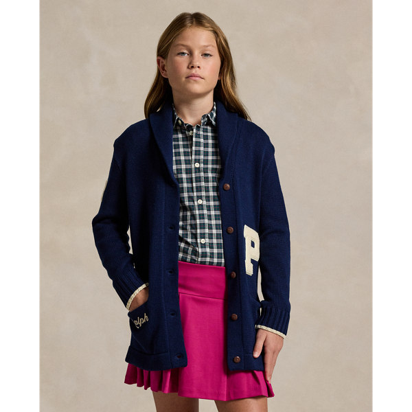 Polo ralph lauren cotton letterman cardigan online