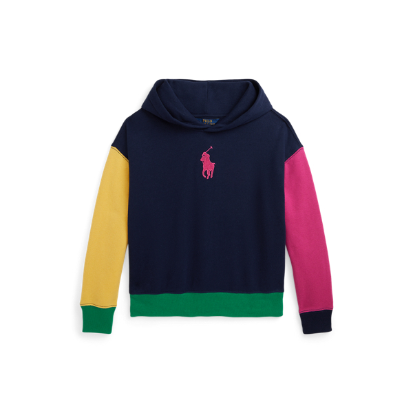 Color-Blocked Big Pony Fleece Hoodie