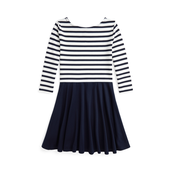 Ralph lauren black and white striped dress best sale