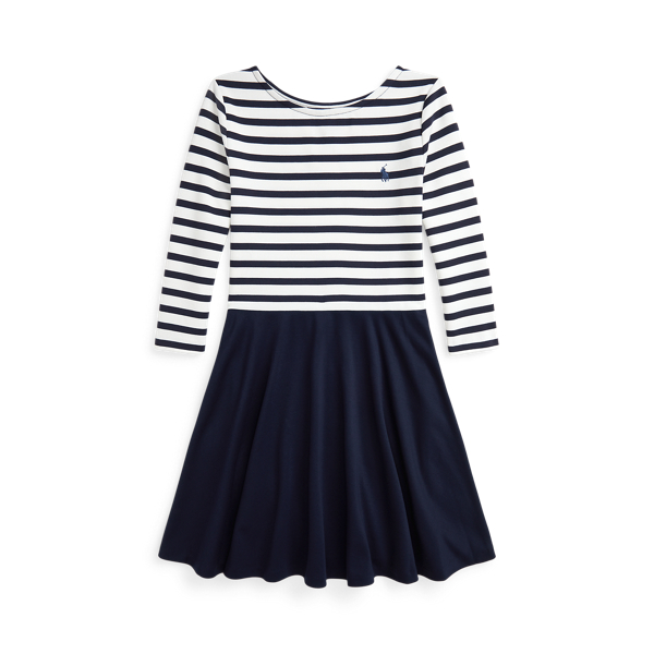 Ralph lauren navy blue and white dress hotsell