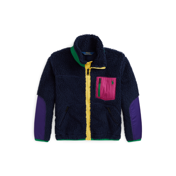 Colour-Blocked Teddy Fleece Jacket Girls 7-14 Years 1