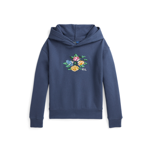 Boston Navy Embroidered Fleece Hoodie Girls 7-16 1