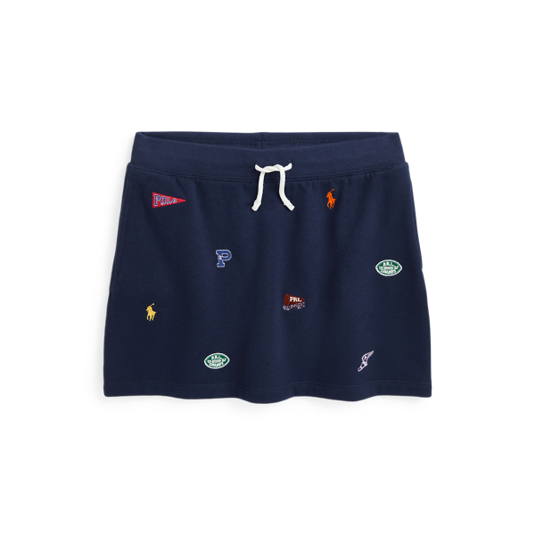 Embroidered Motif Fleece Skirt