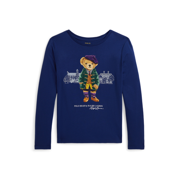 Polo Bear Cotton Jersey Long Sleeve Tee