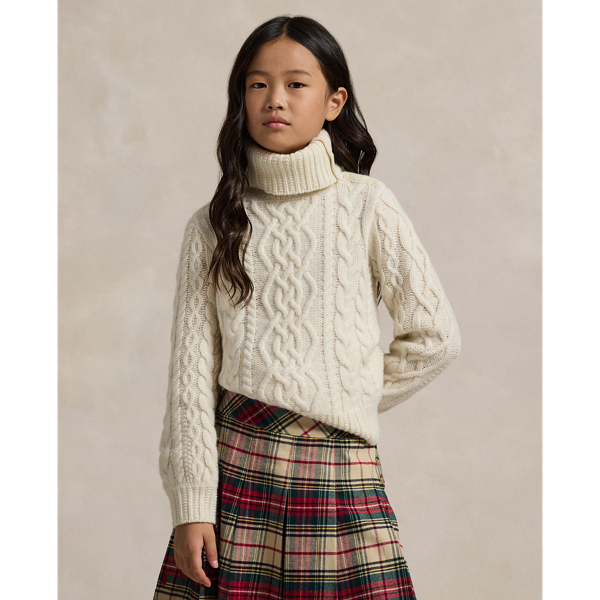 Aran-Knit Wool-Cashmere Sweater