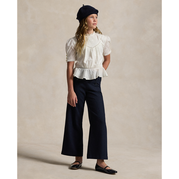 Navy Herringbone Sailor Trouser Girls 7-14 Years 1