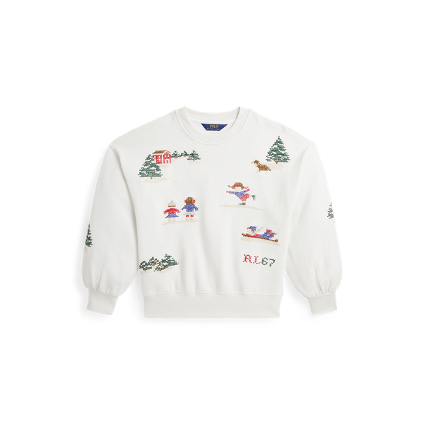 Polo ralph lauren embroidered fleece pullover on sale