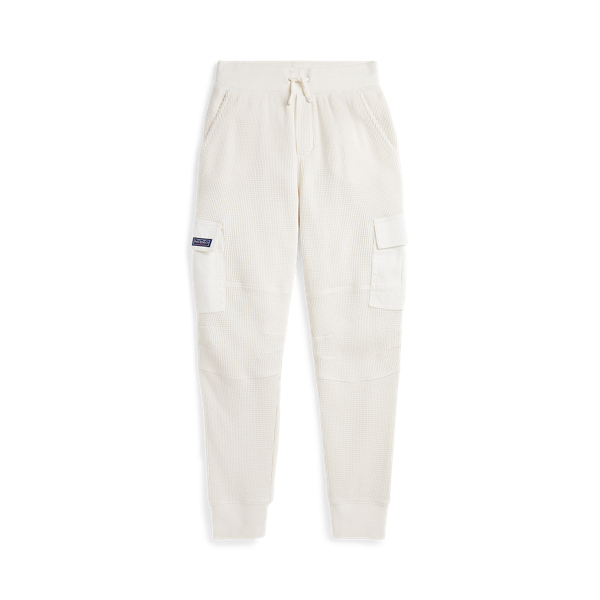 Waffle-Knit Cotton Cargo Jogger Pant