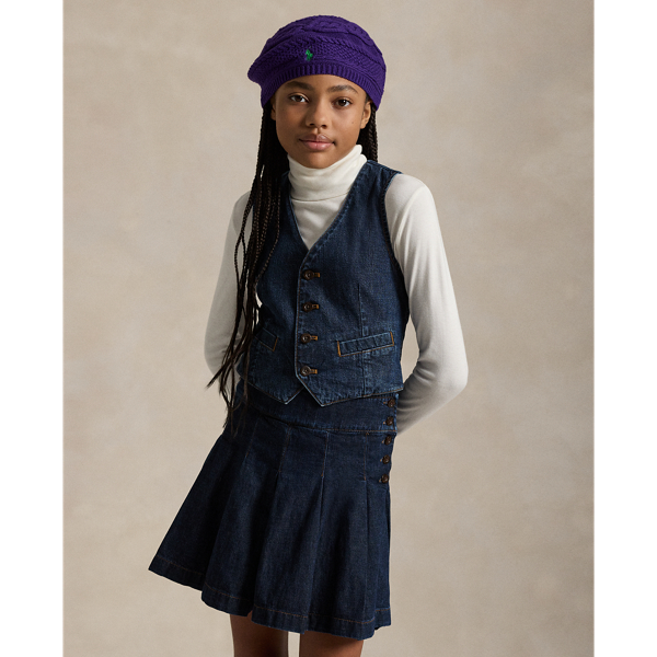 Aptos Wash Indigo Denim Waistcoat Girls 7-14 Years 1