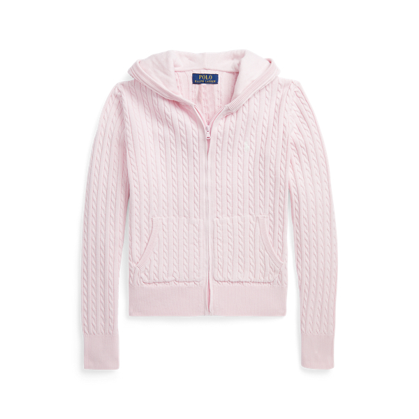 Sweat &agrave; capuche zipp&eacute; &agrave; mini-torsades
