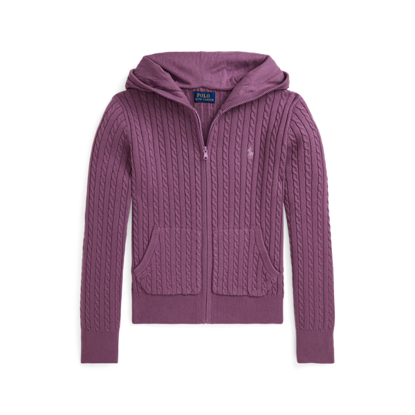 Kapuzenjacke mit Mini-Zopfmuster
