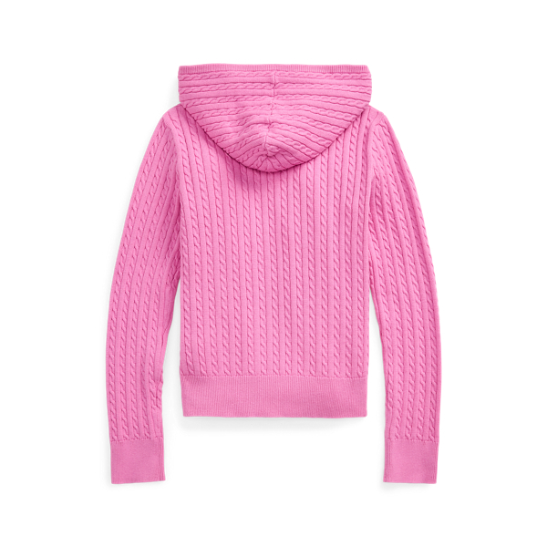 Kapuzenjacke mit Mini-Zopfmuster Girls 7-14 Years in Pink/Tillergr&uuml;n 3