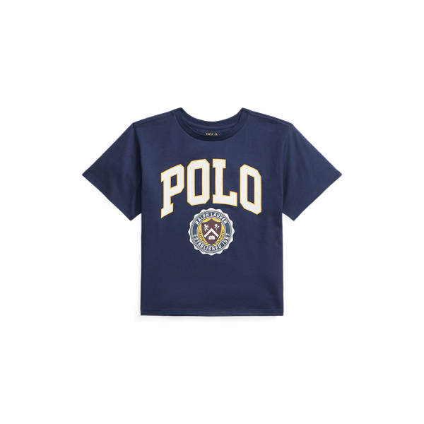 Camiseta de punto con logotipo y escudo