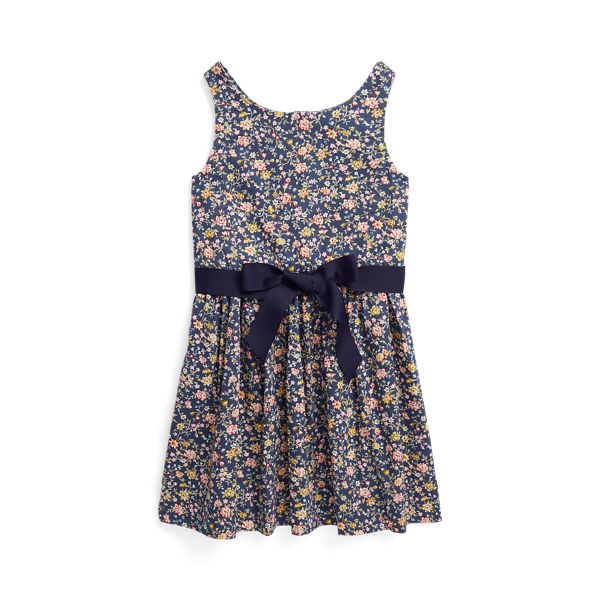 Katoenen satinet jurk met bloemenprint